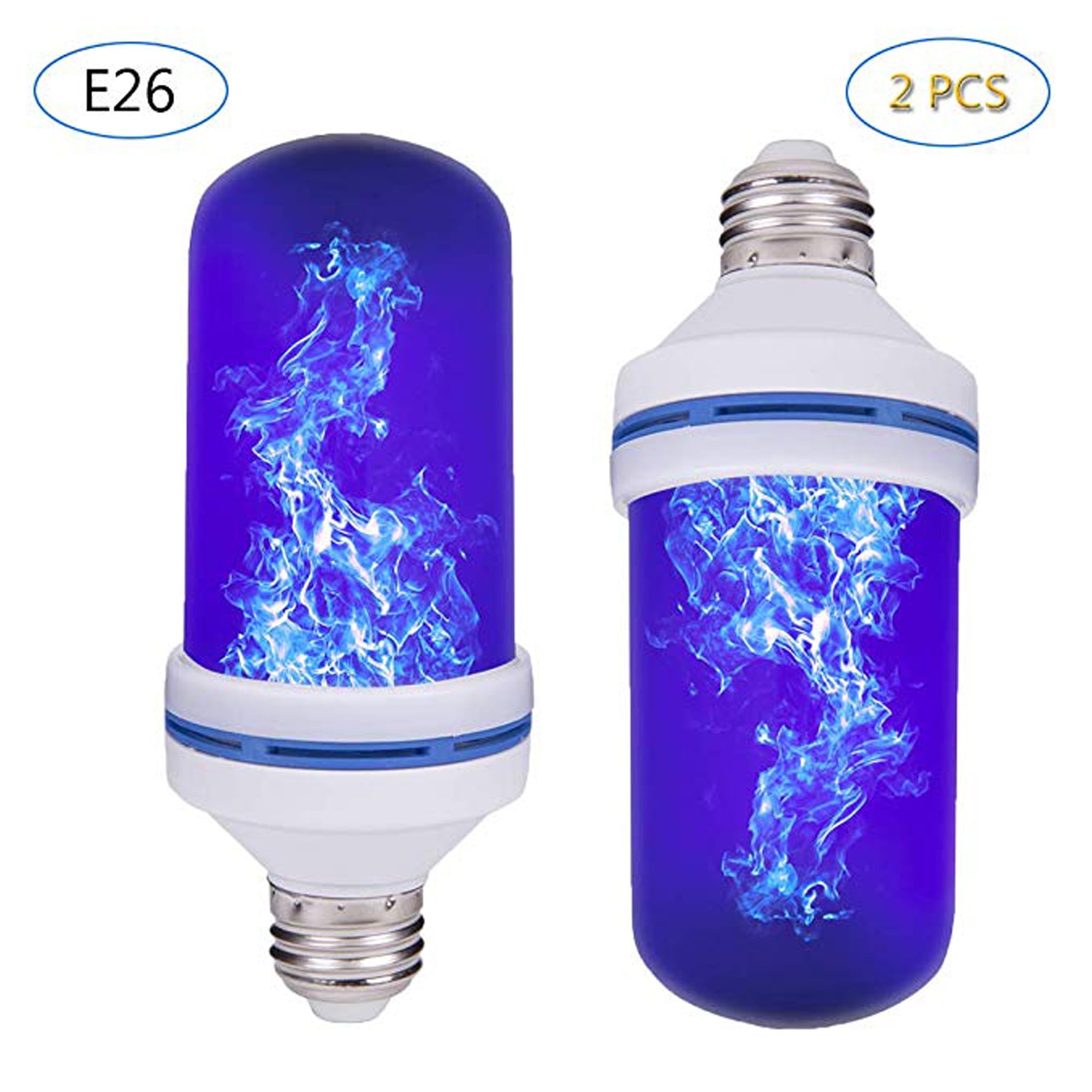 NK HOME LED Flicker Flame Effect Bulb 2 Pack Fire Light with Upside