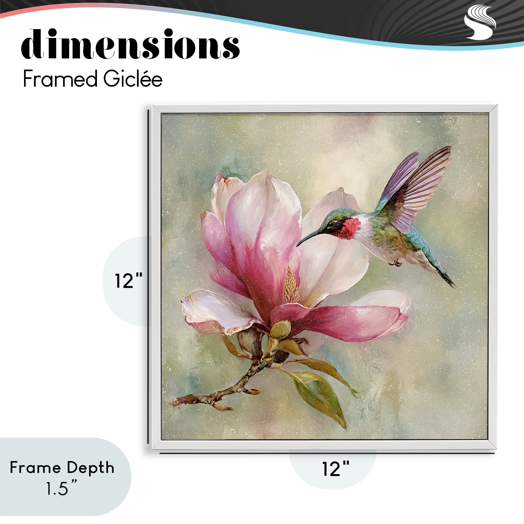 Stupell Industries Magnolia Ruby Hummingbird White Framed Giclee Art, design by Tina LeCour