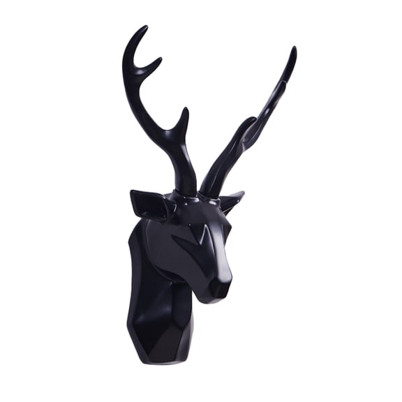 Decoración de estar para el hogar en 3D estatua de cabeza de Sunnimix Estatua de cabeza de ciervo