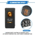 thumbnail image 3 of Unique Bargains 5 Pin UTV LED Pod Lights Rocker Switch Kit, 20A/12V 10A/24V SPST on Off Universal for Automotive Cars Waterproof ABS Orange Interior LED with Wires, 3 of 7
