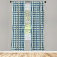 thumbnail image 3 of Ambesonne Ethnic Curtains, Traditional Azulejo Tile, Pair of 28"x95", Blue Yellow White, 3 of 5