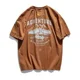 thumbnail image 3 of Conjuntos deportivos con estampado de camiseta para correr, chándal con pantalones cortos gráficos, ropa para hombre, camiseta marrón, tendencia 2024, estilo coreano, 3 of 5