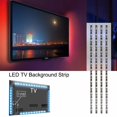 thumbnail image 2 of VicTsing Rétroéclairage TV à DEL Bande Lumineuse USB à DEL 0,5 m 5050 Kit de Bandes Lumineuses RVB Éclairage à Biais avec Télécommande pour HDTV Accessoires pour Téléviseur à Écran Plat Moniteurs de Bureau PC Multicolore, 2 of 9