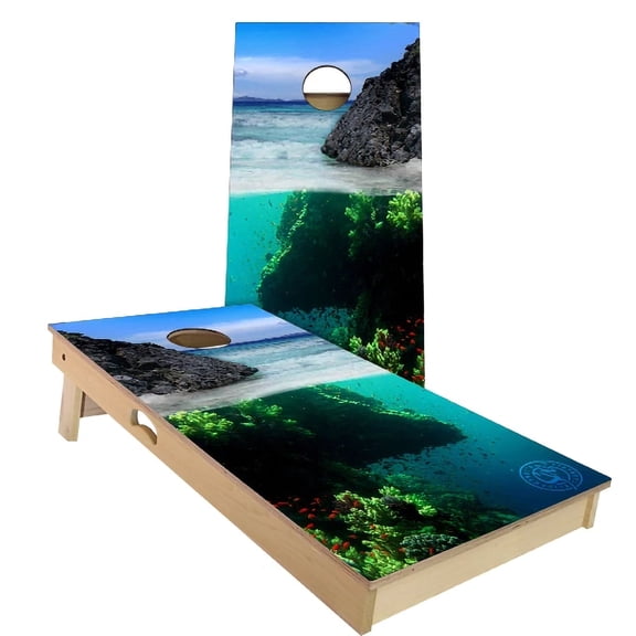 Skip's Garage | Ocean Reef Cornhole Board Set | Includes Boards & Bags | Choose Your Size & Accessories
