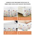thumbnail image 5 of Pink Blue Yellow Floral Bed Skirt California King Size 16" Drop Butterfly Wildflower Watercolor Plant Ruffled Wrap Around Bed Skirts Adjustable Elastic Bedskirt Dust Ruffle for California King Beds, 5 of 7