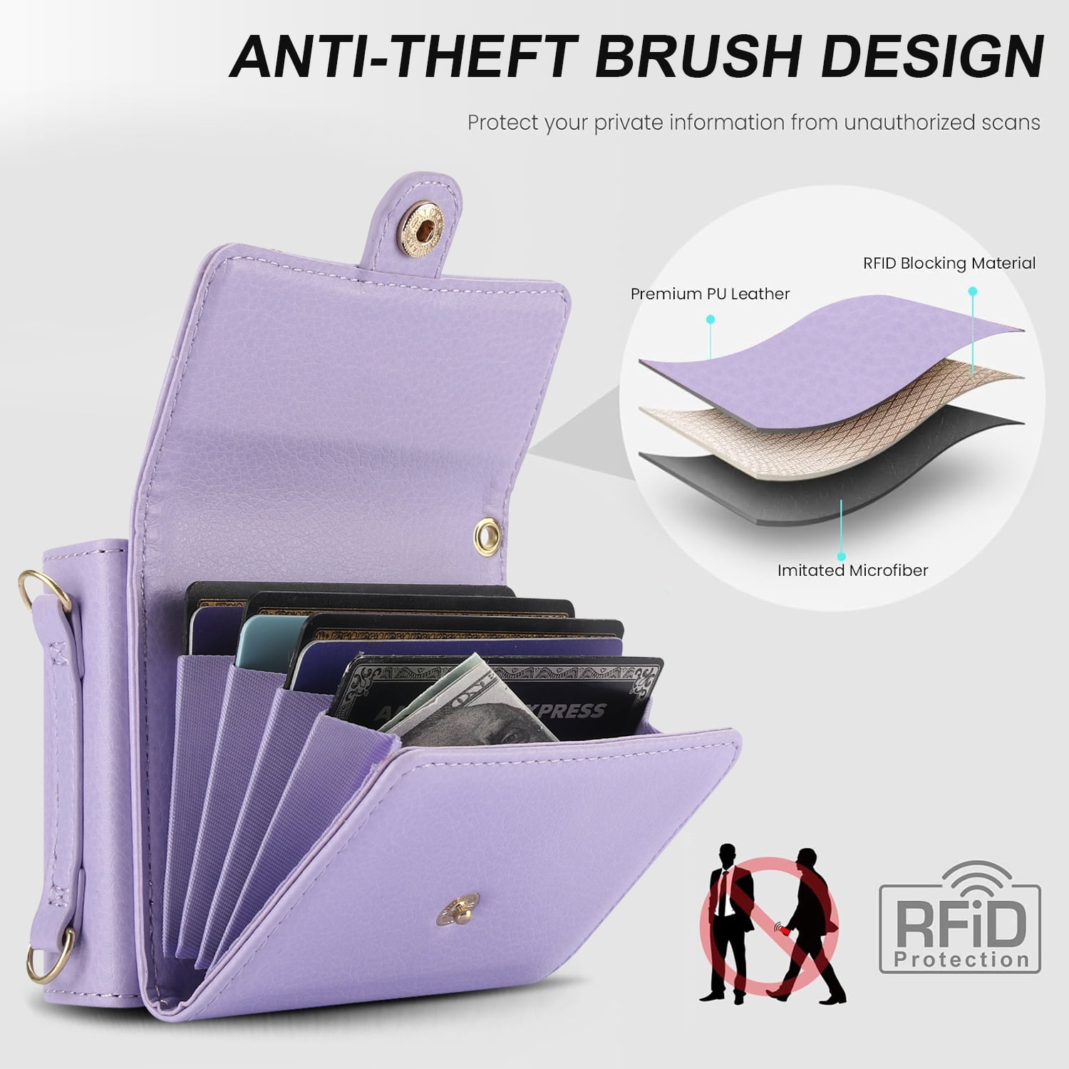 Allytechgroup for Motorola Razr 2025 Wallet Case, Stylish Practical Protective Premium PU Leather Cards Slots Hand Wrist Crossbody Strap Phone Case for Motorola Razr 2025, Purple