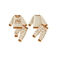 thumbnail image 3 of Cjfdfy Toddler Baby Boys Girl Thanksgiving Outfit My Rolls Are Homemade Long Sleeve Sweatshirt And Pants Little Bbay Cute My First Thanksgiving Fall Winter Clothes 6M-4T, 3 of 10