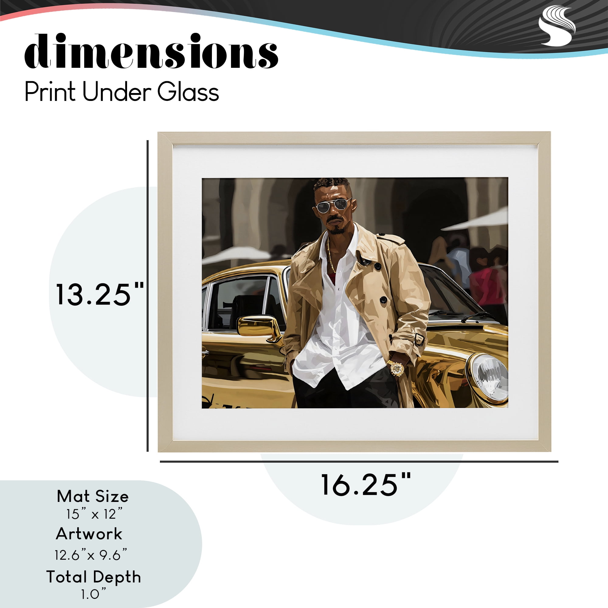 Stupell Industries Classy Gilded Sportscar & Driver Birch Framed Print Under Glass, design by Franklyn Gregory