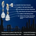 thumbnail image 2 of Gem Stone King 925 Silver and 10K Yellow Gold White Moissanite and Blue Sapphire and White Lab Grown Diamond Earrings for Women | 2.71 Cttw | Gemstone | Pear Shape 9X6MM, 2 of 6
