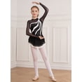 thumbnail image 3 of MSemis Girls Kids Rhinestone Long Sleeve Figure Ice Skating Dress Gymnastic Leotard White 10, 3 of 8
