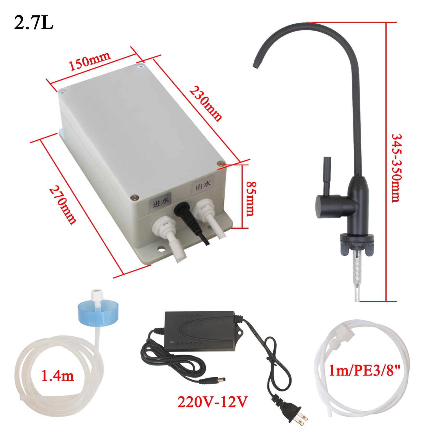 12V RV electric galley water pump & faucet automatic water suction pump clamp- boat caravan motorhome 1.5L/min - image 5 of 5