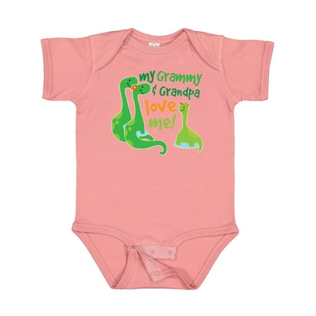 

Inktastic My Grammy and Grandpa Love Me Grandson Dinosaur Gift Baby Boy Bodysuit