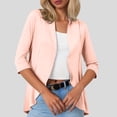 thumbnail image 1 of Ladies Fashion Casual Solid Color Three Quarter Sleeve Sleeve Cardigan Short Small Coat Womens Holiday Outfit Fuzzy Open Sweater Light Weight Sweater Fall Clothes for Women Work Big And Tall Cardigan, 1 of 3