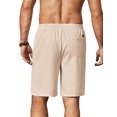 thumbnail image 2 of COOFANDY Mens Linen Shorts 9" Elastic Waist Drawstring Casual Shorts Lightweight Summer Beach Shorts, 2 of 6