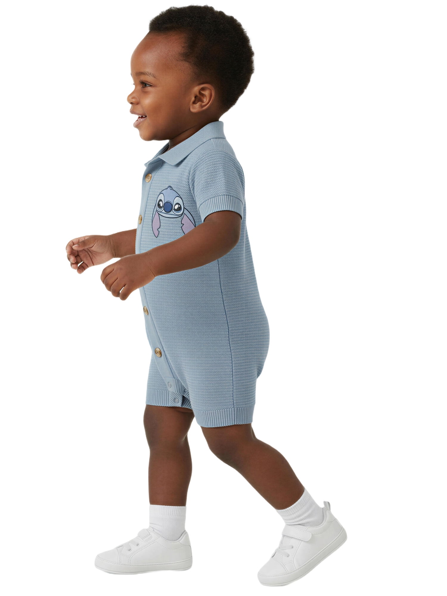 Stitch Baby Boy Knit Romper, Sizes 0/3 Months-24 Months