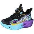 thumbnail image 6 of Kids Platform Sneakers Boys Fashion Color Block Cushioning Thick Sole Running Shoes Comfy Arch Support Lightweight Trainers Basketball Shoes Purple 3 Big Kid, 6 of 7