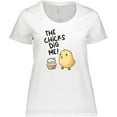 thumbnail image 3 of Inktastic The Chicks Dig Me Easter Baby Chick with Basket and Eggs Women's Plus Size T-Shirt, 3 of 5