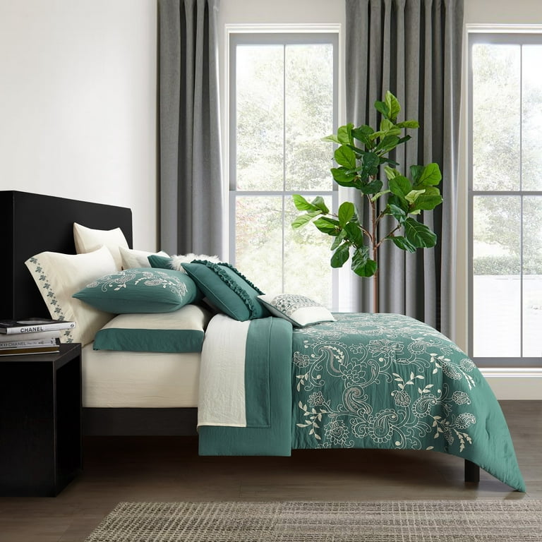 Better Homes & Gardens Teal 12 Piece Bed in a Bag Comforter Set