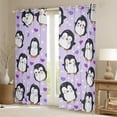 thumbnail image 2 of Manfei Cute Penguin Print Black Out Curtains, Kawaii Cartoon Love Heart Curtains Pack of 2 (42x63 Each), Teen Boy Girl Kid Bedroom Curtains, Curtains and Drapes Home Decor, 2 of 6
