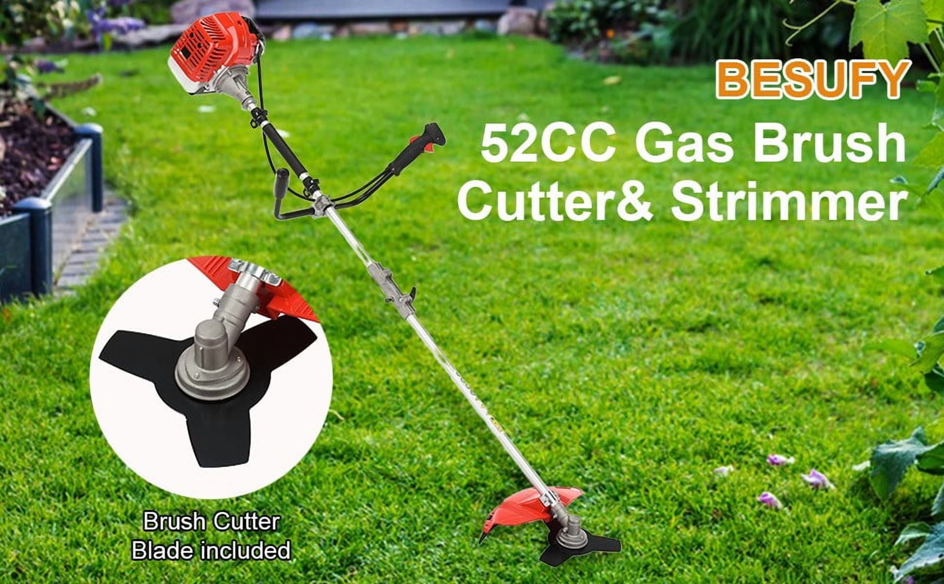 Gas Weed Eater, 52CC 2-Stroke Weed Wacker Gas Powe, 2 in 1 Multi-Functional String/Grass Trimmer, Brush Cutter for Gardening