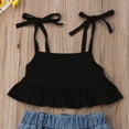 thumbnail image 2 of Toddler Kids Baby Girls Vest Tops + Ripped Fish Net Jeans Pants Outfits Summer Clothes, 2 of 5