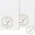 thumbnail image 2 of Authentic Hotel and Spa  100% Turkish Cotton Monica 2PC Embellished Hand Towel Set White L, 2 of 3
