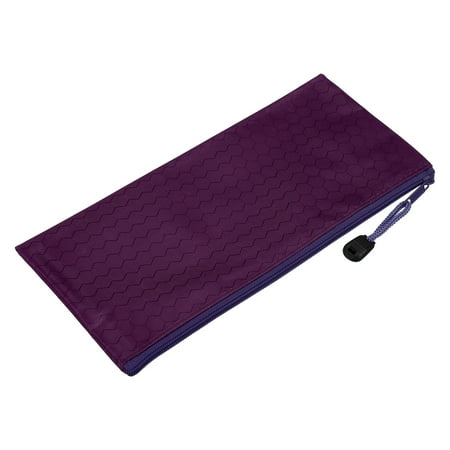 Uxcell A6 Pocket Storage Accessory Waterproof Zipper Bags, Dark Purple 5 Pack