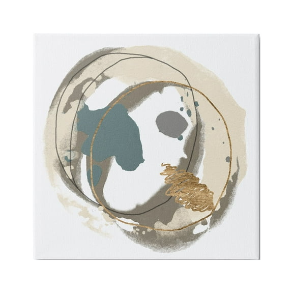 Stupell Circular Inclusion Abstract Shapes Abstract Painting Gallery Wrapped Canvas Print Wall Art