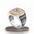 thumbnail image 2 of Jinaldaimound #KansasCityChiefs 1/2 CTTW Diamond Two-Tone Yellow Gold and Sterling Silver Ring, 2 of 2