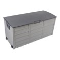 thumbnail image 5 of SYNGAR 75 Gallon Resin Deck Box, Patio Storage Chest on Wheels, Outdoor Waterproof Storage Cabinet, Backyard Storage Container for Patio Furniture Cushions, Kids' Toys, Garden Tools, Gray, D7236, 5 of 10