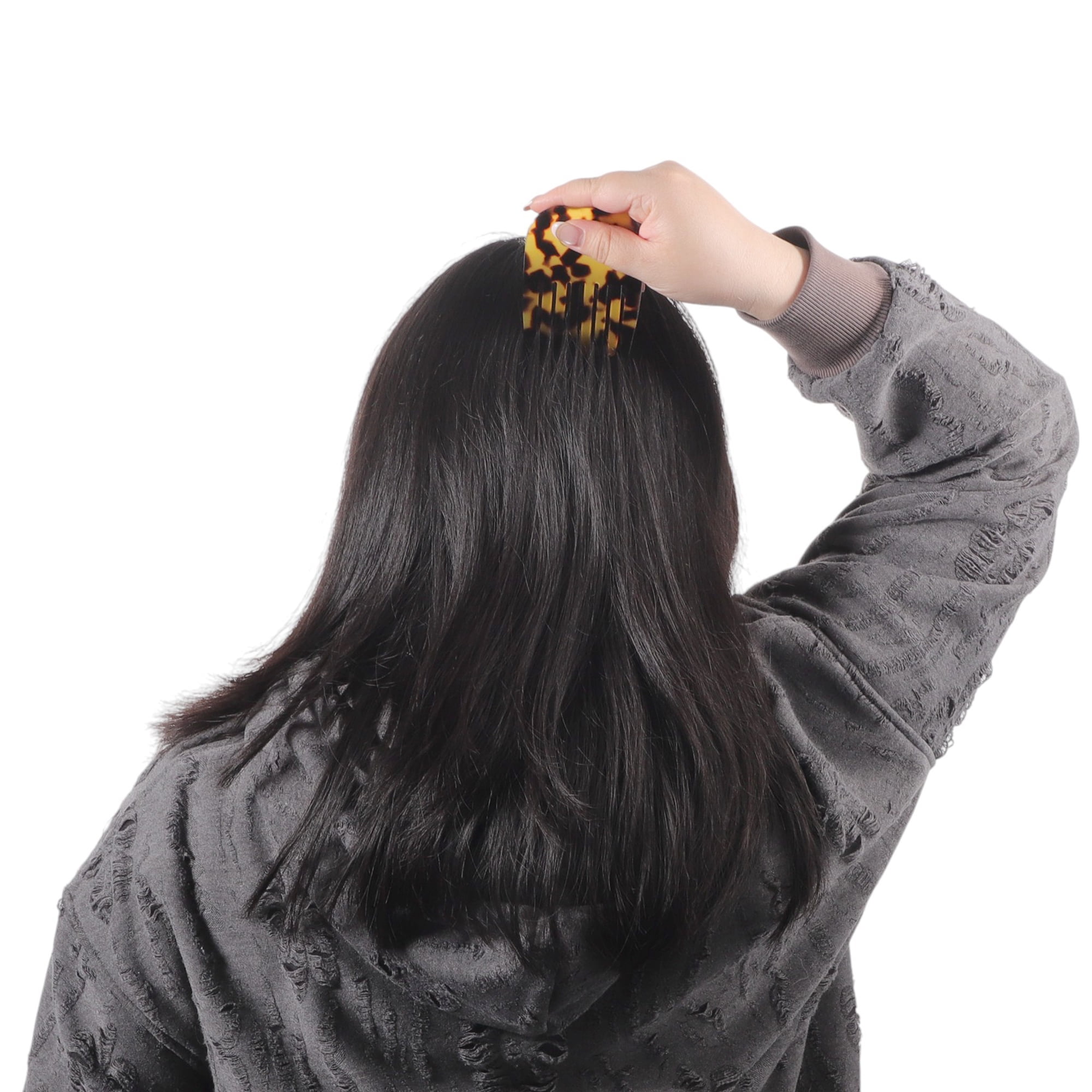 Unique Bargains 1 Piece Women Durable Vintage Acetate Comb for Curly Hair Dark Brown
