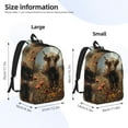 thumbnail image 4 of Balery Grassland Sunflower Cow Vintage Canvas Backpack for Men and Women - Large Capacity, Durable Travel Laptop Bag for School, Work, Hiking, and Outdoor Activities-Small, 4 of 7