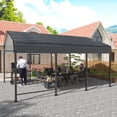 thumbnail image 3 of MUCHANT 10'x15' Outdoor Metal Carport, Heavy Duty Garage Galvanized Car Shelter with Enhanced Base for Pickup, Boat, Car and Tractors, 3 of 8