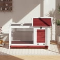 thumbnail image 2 of Weatherproof 2-Story Wooden Rabbit Hutch – Leak-Proof & Easy-Clean Small Animal Cage with Metal Ramp & Removable Roof – Indoor/Outdoor Habitat for Rabbits, Guinea Pigs & Chickens, 2 of 7