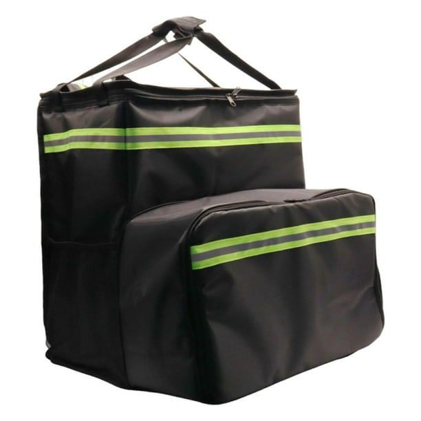 Mochila térmica para pizza, bolsa térmica para comida caliente y fría, de gran capacidad, de tela Oxford, reutilizable, color negro, para compras de