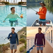 INGEAR Mens Lightweight SPF 50+ UV Protection Hoodie, Long Sleeve Rashguard with Pocket, Navy , XL