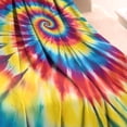 thumbnail image 3 of Colorful Tie Dye Mandala Pattern Blanket,Comfortable Soft Flannel Throw Blanket,All Season,Warm Lightweight Blankets for Sofa Bed Couch Living Room Chair,60"x80", 3 of 4