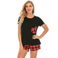thumbnail image 1 of Poseca Women's Pajama Set Short Sleeve Shirt and Shorts Sleepwear Pajamas Loungewear S-2XL, 1 of 5
