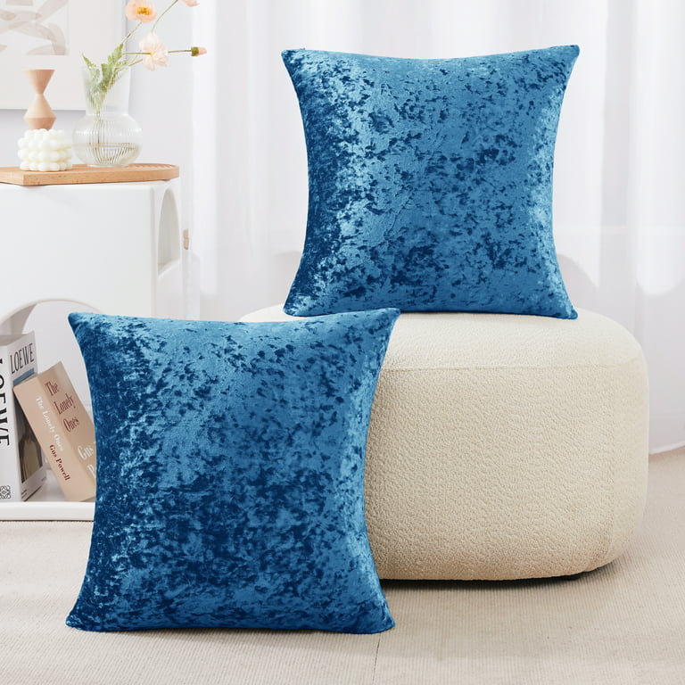 Deconovo Large Sofa Pillow Covers 26x26 inch, Velvet Throw Pillows Covers  for Bed, Couch, Sofa, 26 x 26, Royal Blue, 2 Pack