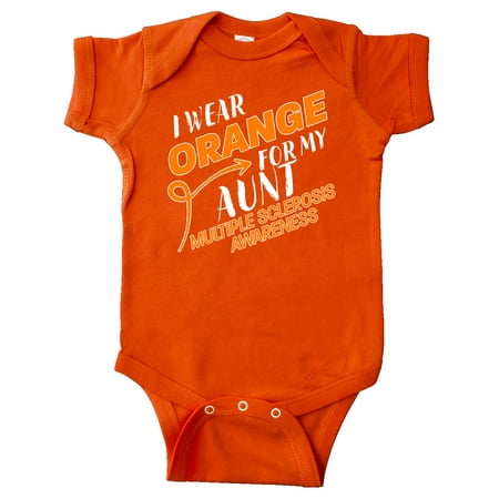 

Inktastic I Wear Orange for my Aunt- Multiple Sclerosis awareness Gift Baby Boy or Baby Girl Bodysuit
