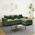 thumbnail image 5 of WestinTrends Hearthside 99" Modular Corduroy L-Shaped Sectional Sofa and Chaise With USB/Type-C Ports and Side Pockets, Olive Green, 5 of 15