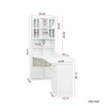 thumbnail image 3 of GZXS 55" Home Office Computer Desk with Hutch, Drawers and Bookshelves, L-Shaped Corner Study Table with Storage Cabinets, Modern Peninsula Desk for Bedroom, Living Room, or Workstation – White, 3 of 7
