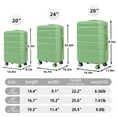 thumbnail image 2 of Homefun 3 Piece ABS Spinner Luggage Set 20 24 28 Inch Matching Color Combination Lock Carry On Suitcase,Green, 2 of 9