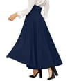 thumbnail image 3 of Vedolay Skirts Women's High Waist Skirt Tie Front A-Line Flowy Long Maxi Skirts with Pockets,Navy XL, 3 of 5