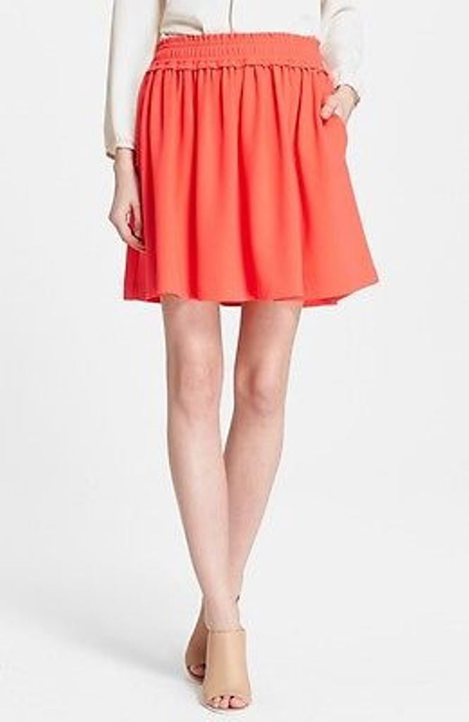 $198 KATE SPADE New York FANCY MEETING YOU Gathered Crepe SKIRT Geranium ( S )