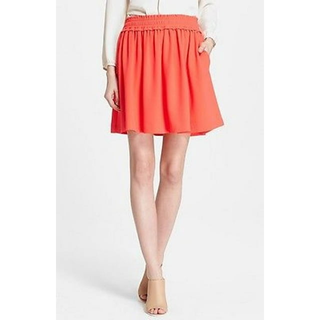 $198 KATE SPADE New York FANCY MEETING YOU Gathered Crepe SKIRT Geranium ( S )