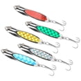 thumbnail image 2 of 5 señuelos de pesca artificiales de metal con lentejuelas de colores, cebos duros para pesca en el mar con anzuelos., 2 of 12