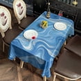 thumbnail image 2 of Blue White Tie Dye Swirl Pattern Rectangle Tablecloth 60"x120",Waterproof Polyester Rectangle Table Cloth, Wipeable Spillproof Polyester Tablecloth for Dining, Camping, Indoor and Outdoor, 2 of 6