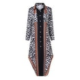 thumbnail image 4 of Women Dress Fashion Lapel Buttons Sexy Slit Shirt Dress Comfy Female Dailywear, 4 of 5