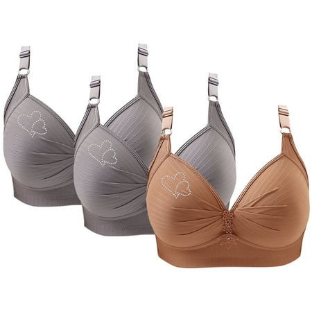 Xdegoge Previous Orders History 3 Pack High Impact Sports Bras for Women Multipack Push Up Wireless Bra Lounge Full Coverage Bras Adjustable Strap Everyday Bras Brasieres Para Mujer Past Orders